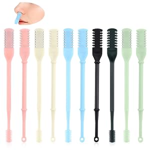 10Pcs 2-in-1 Nasal Hair Cutter 360 Rotating Manual Nose Hair Trimmer Portable Double Nose Hair Cutter Sided for