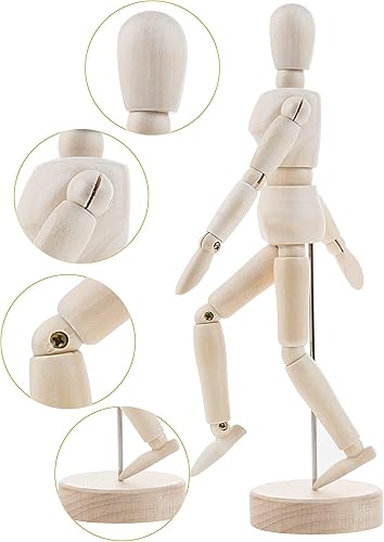Miniatura 8 de Crazy Huayi Artists Maniquí de madera articulado tamaño 8 pulgadas L perfecto para decoración del hogardibujo