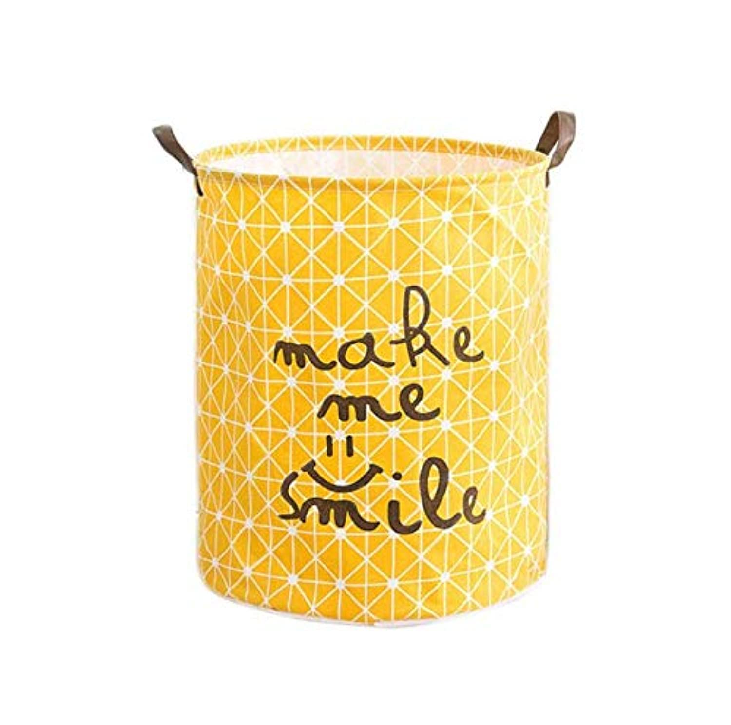 Oban Linen Laundry Baskets Dirty hamper, Folding Laundry Basket, Dirty Clothes Storage Basket, Collapsible Laundry Basket as Space Saving Organizer for Storing Laundry, Quilt, Kids Toys (Yellow)