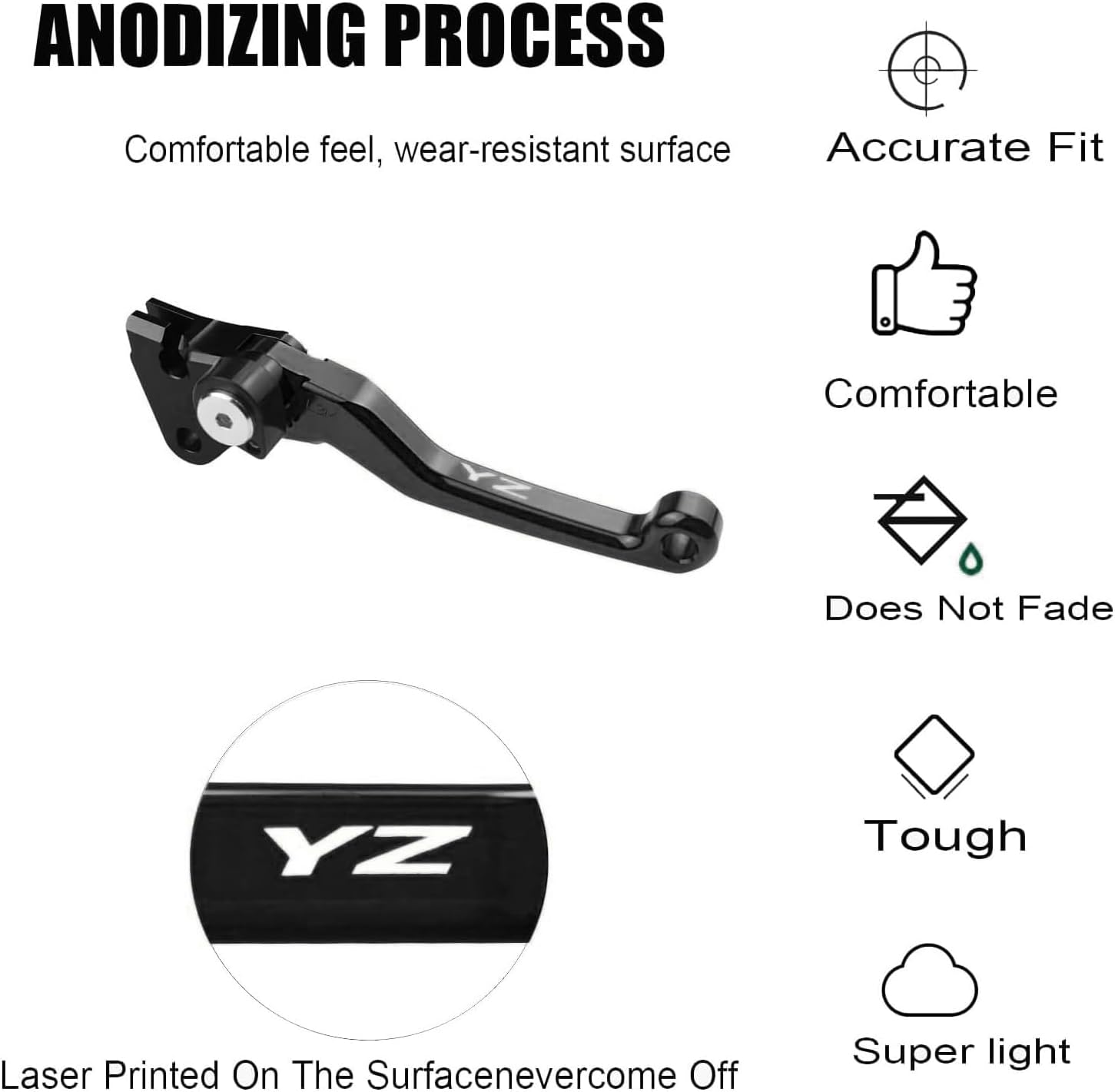 Motorcycle Foldable Brake Clutch Lever Handle CNC for YZ125 YZ250 01-07 YZ250F 01-06 YZ426F YZ450F 01-07 RMZ250 05-06 KX125 06-08 KX250 05-08 KX250F 05-12 KX450F 06-12 Dirt Pit Bike (Black)