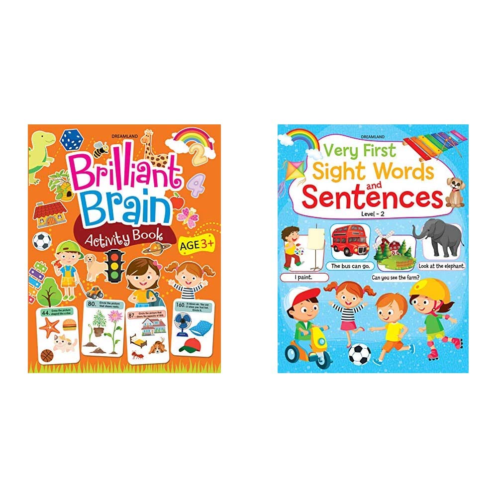 Brilliant Brain Activity Book 3++Very First Sight Words Sentences Level - 2 (Set Of 2 Books)