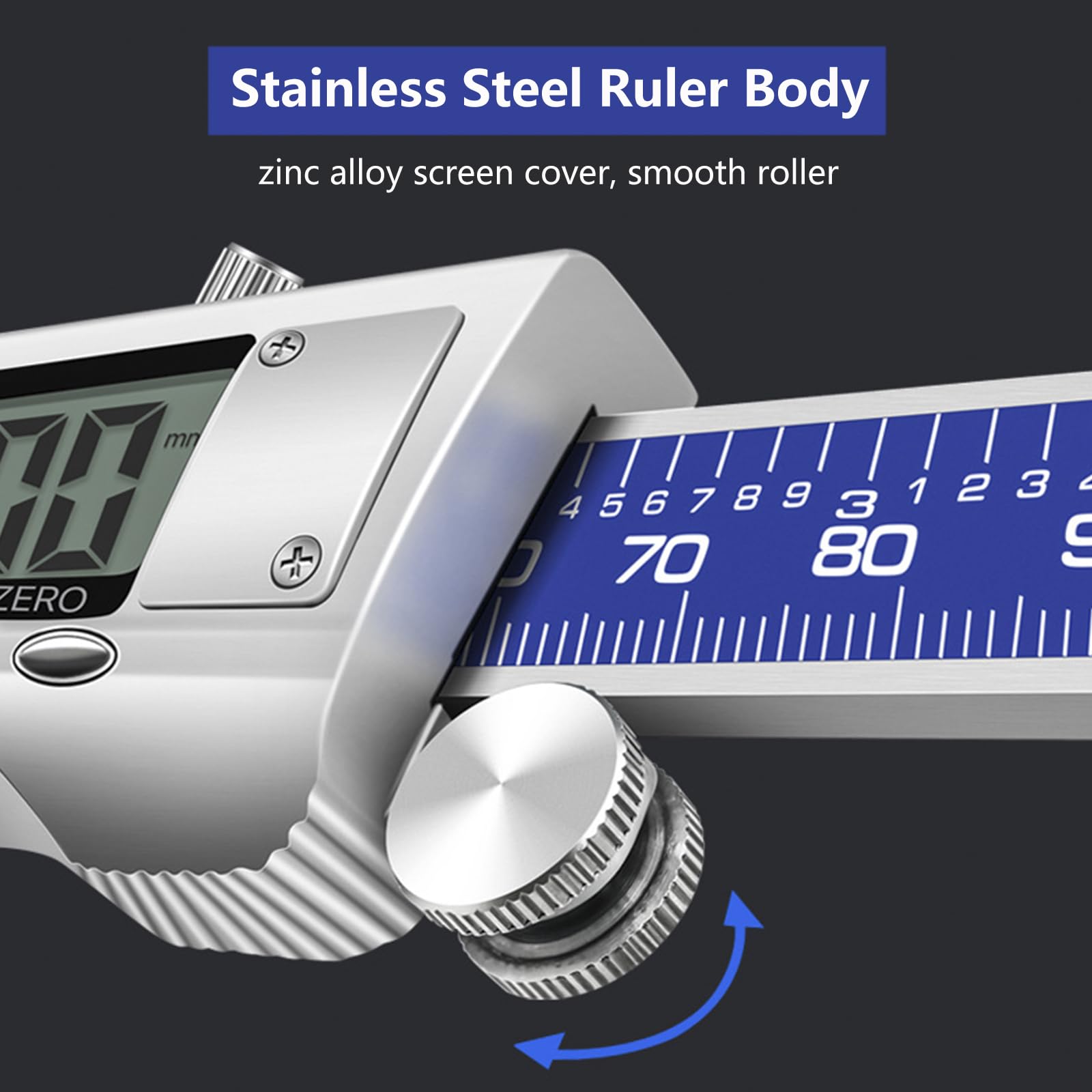 Pie de Rey Digital 150mm/6Inch, Calibre Digital Electrónica de Acero Inoxidable con Pantalla LCD, Electrónico Vernier Caliper para Mediciones Externas,Internas,Profundidad y Paso