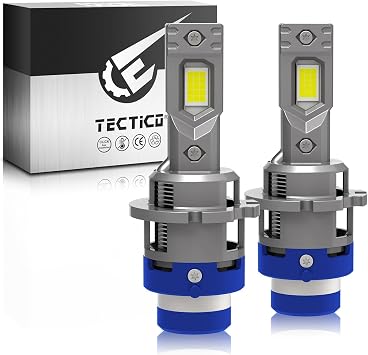 TECTICO D2S LED Headlight Bulbs 90W 12000LM 6000K Bright White, Plug-and-Play High/Low Beam, Direct OEM HID Xenon Replacement, Pack of 2