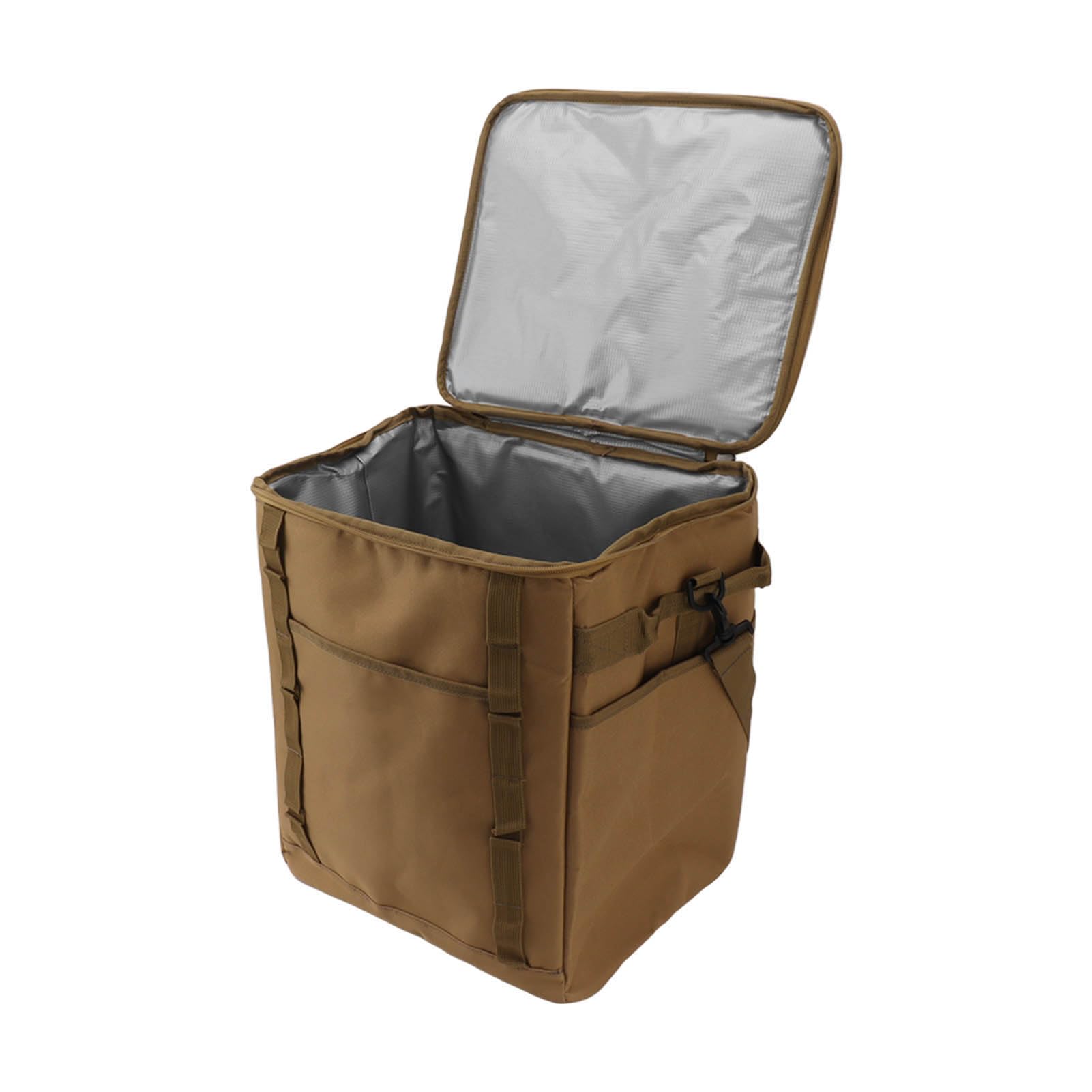 Ejoyous Borsa Termica per Alimenti da Campeggio, Borsa Termica Portatile Oxford 600D 35 X 30 X 39 Cm con Struttura Impermeabile, 3 Tasche Laterali, Design Pieghevole per Campeggio, Picnic, Barbecue