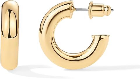 PAVOI 14K Gold Plated Chunky Hoop Earrings