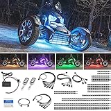 LEDGlow 20pc Advanced Million Color LED Motorcycle Accent Underglow Lighting Kit Compatible with Can-Am Ryker - Brake Lights Feature - Waterproof Control Box - Flexible Strips