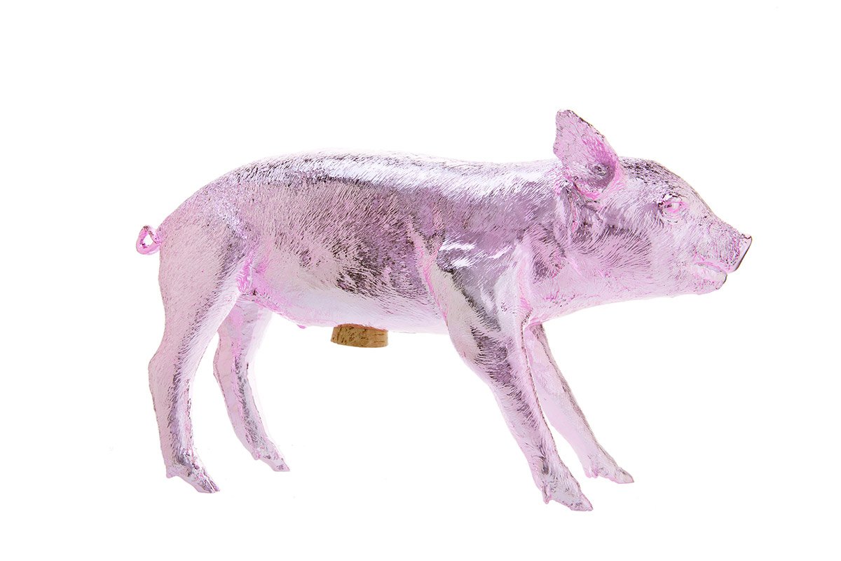Areaware Bank in The Form of a Pig, Pink Chrome