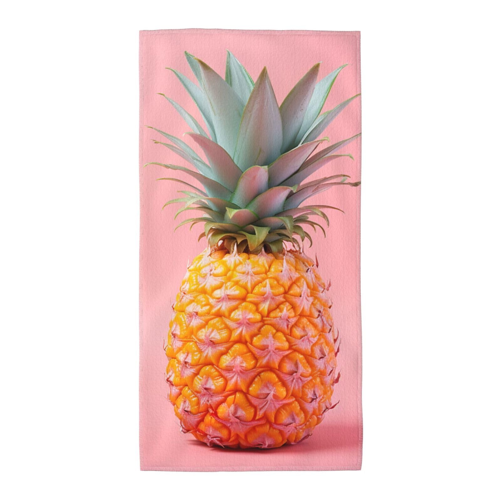 FekiLoot Absorbent Hand Towels 13.8"X27.5" Decorative Bathroom Towel Soft Microfiber Face Towel A Pineapple Dish Kitchen Towels for Bathroom Kitchen Hotel Spa Bath Towels