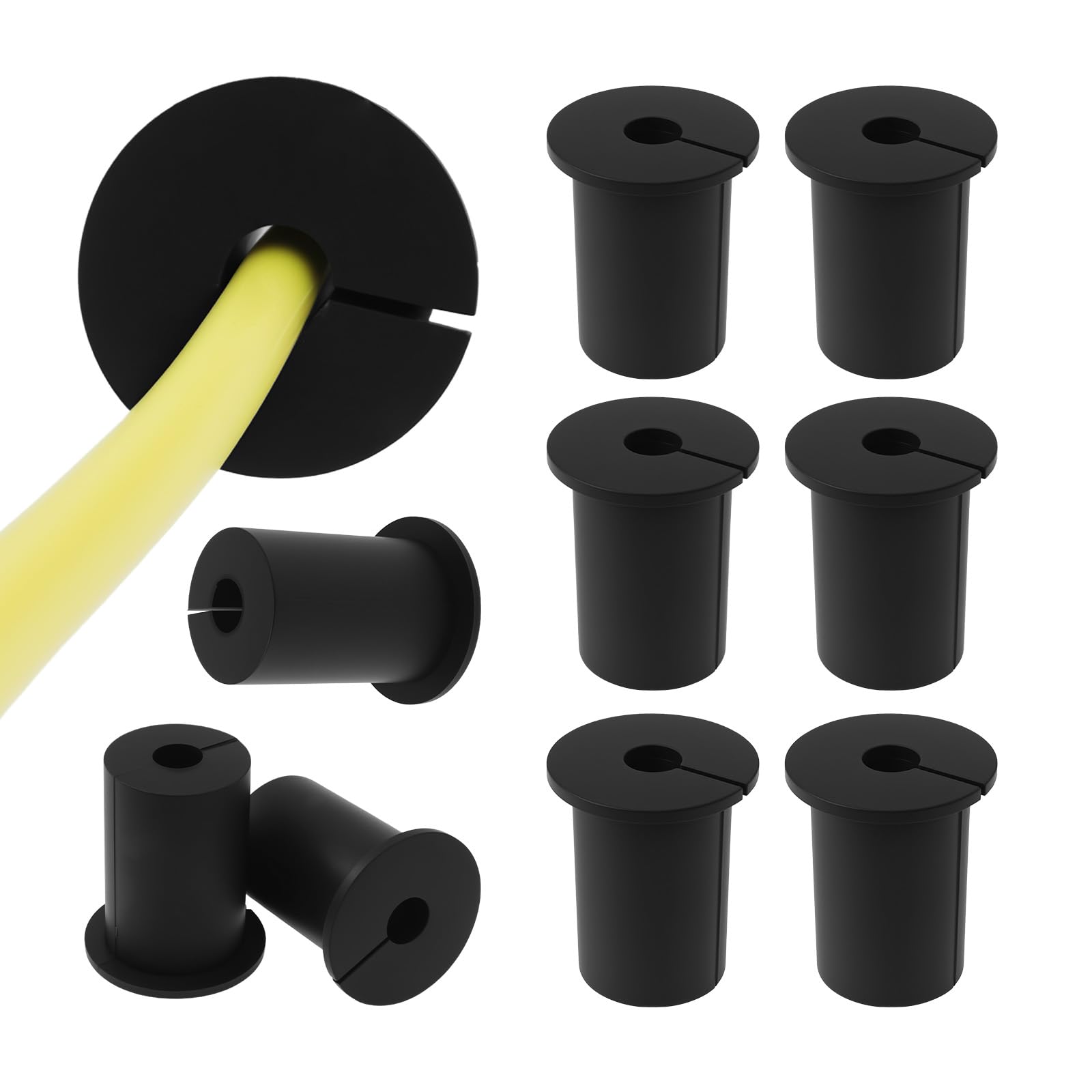 Cbwerbb 10 Pcs Wall Cable Pass Through Cable Grommets, Silicone Cables Grommets Holes Sleeve Pass Through Wall, Grommet For Cables Home Industry Furniture Wire