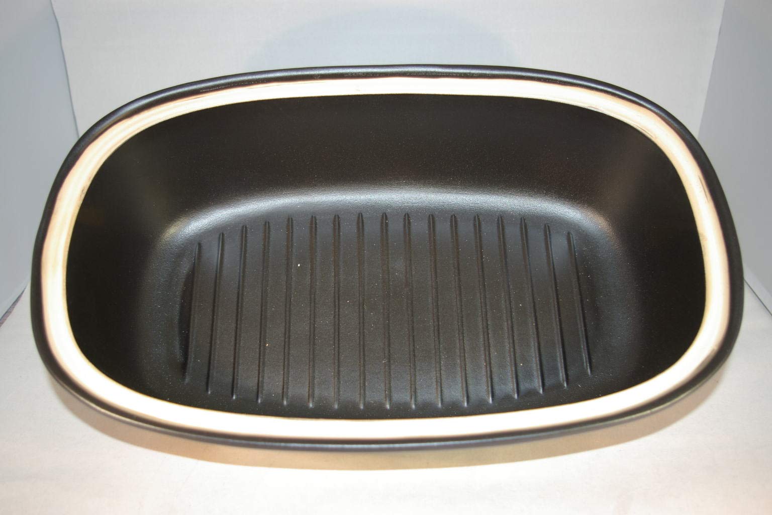 Brottopf schwarz matt Gross 40 cm | Brotkasten | Brotbox | Brotdose | Brotbehälter | Steinzeug | LxB 41x25