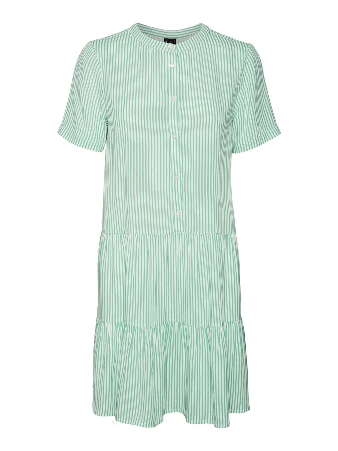 VERO MODA Female Dress VMBUMPY SS Short Dress WVN Noos, Snow White/Stripes: Jade Cream, S
