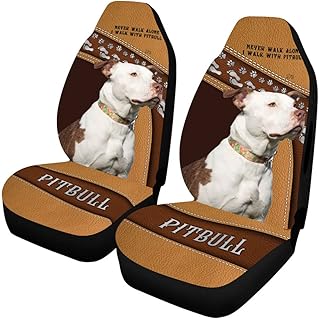 Customized Gifts Pitbull Never Walk Alone Dog Car Seat Cover Car Accessories Seat Protector Waterproof Seat Covers for Car Car Seat Cover Full Size