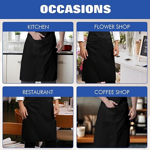 Miniatura 4 de Delantal personalizado personalizado Ropa de trabajo tela para hombres mujeres cocina delantales con bolsillos nombre texto logotipo imagen