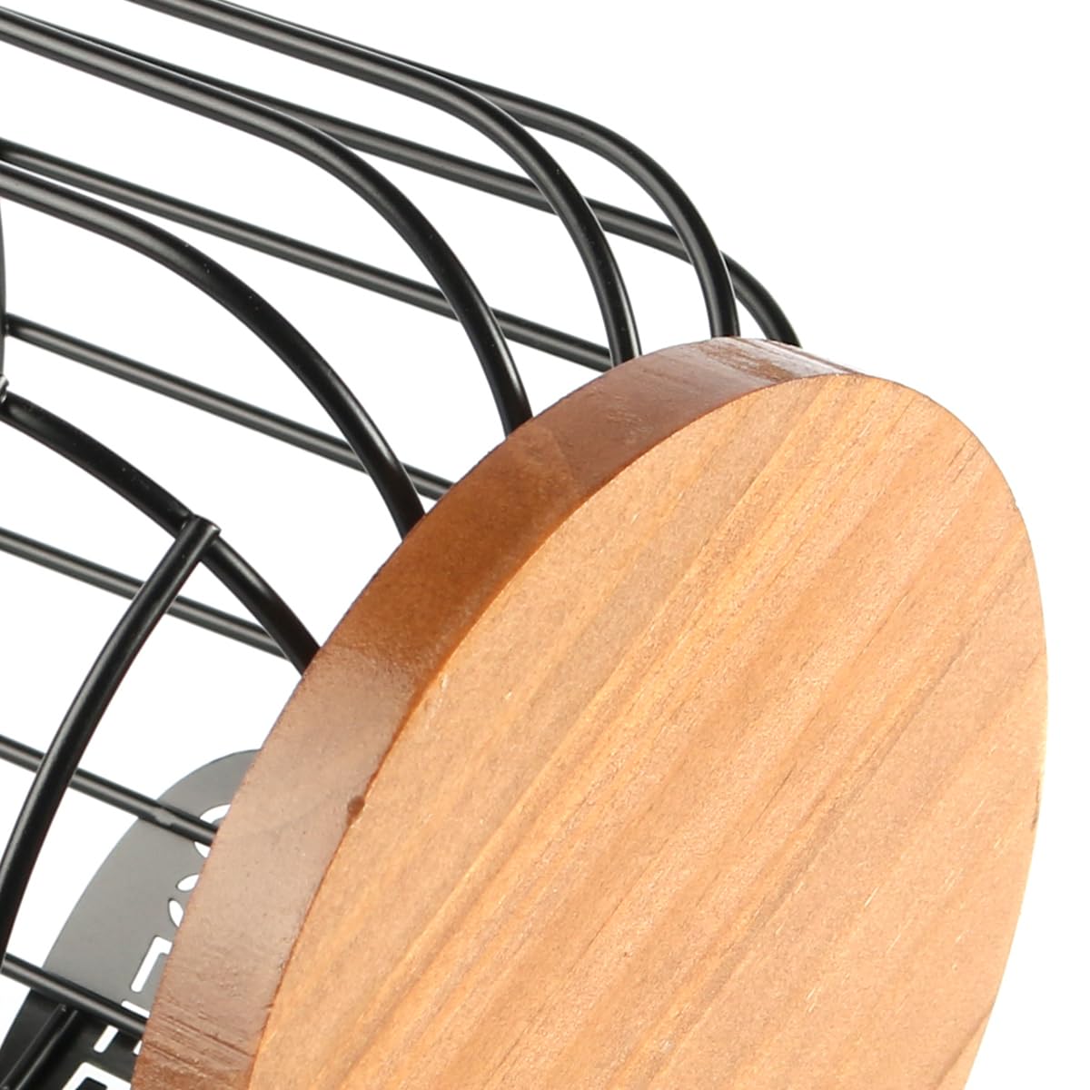 Sarini Organizer per cialde da caffè, Porta Capsule da caffè, Grande capacità, Cestino portaoggetti in Filo Nero con Base in Legno per Cucina e Ufficio
