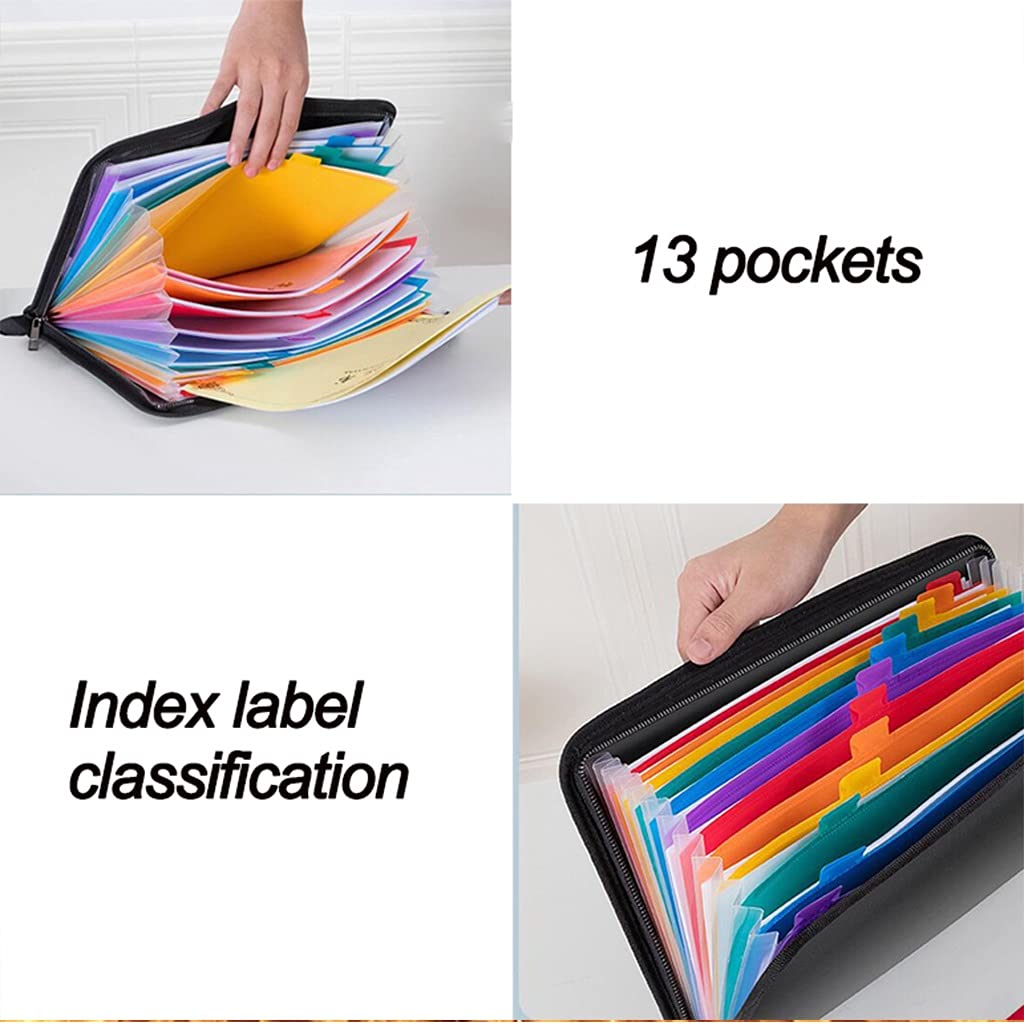 Pochette voyage documents a4, organisateur de documents ignifuge étanche de 2000 degrés, 13 poches A4 Porte-documents résistant à l'eau, stockage de classement portable multicouche ( Color : Style2 )