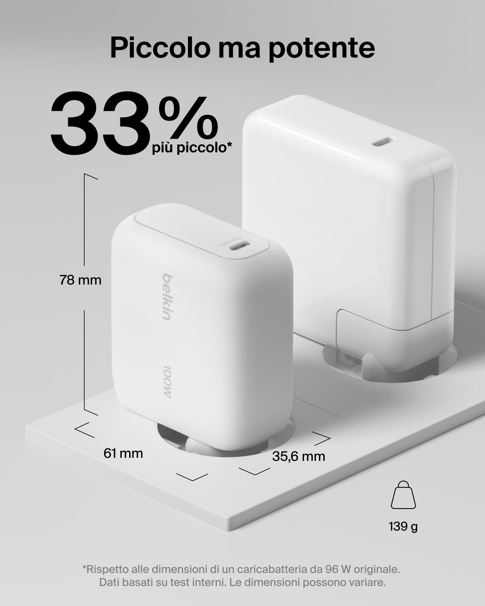 BOOSTCHARGE 100W USB-C GAN LADE - EINKLAPPBAREM STECKER WEI