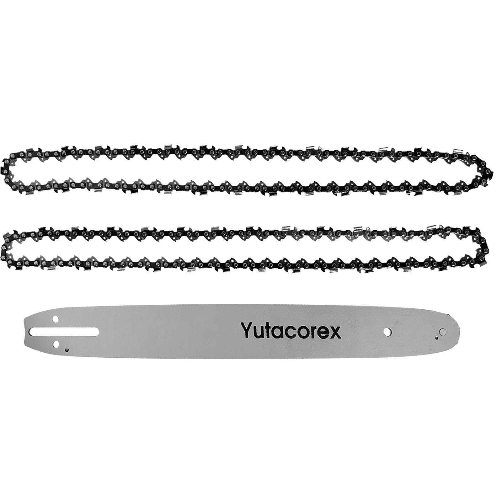 Combo de barra guía de motosierra de 16 pulgadas y cadena, paso de perfil bajo de 3/8 pulgadas, calibre de 0.04 pulgadas, 56DL (1 barra + 2 cadenas), se adapta a EGO, Milwaukee, Dewalt, Echo
