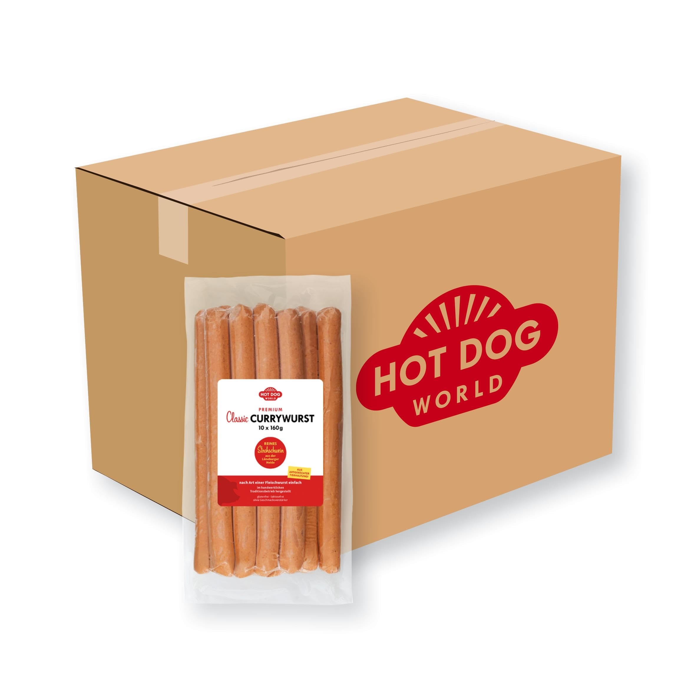 HOT DOG WORLD - Currywurst vom Strohschwein 60 x 160g