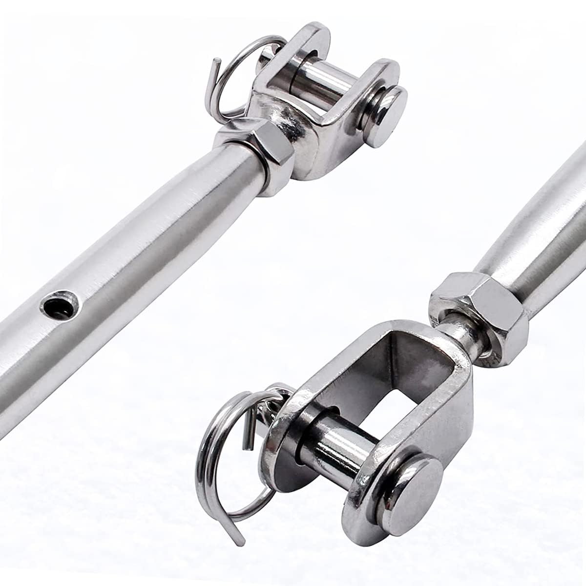 316 Stainless Steel Jaw and Jaw Closed Body Turnbuckle, 1/2" (12mm) Thread Diameter, Durable, Weather Resistant, Heavy Duty Clasp, Closed Body Lock QQ Claws Marine Class - (1PCS)