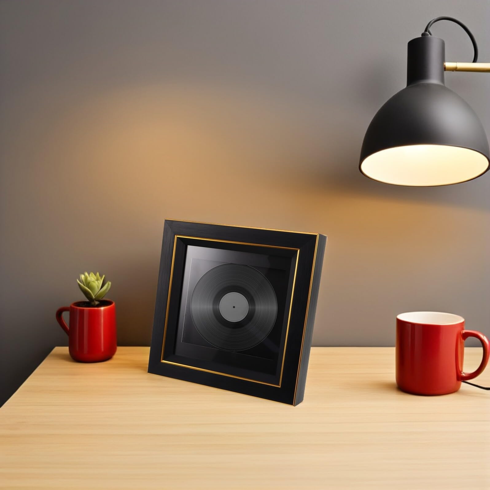 Beavorty Marco de Exhibición para CD Individual, Soporte para Pared y Mesa, Marco Transparente para Álbum de Música, Compatible Discos de Vinilo y Carátulas, Decoración para Hogar