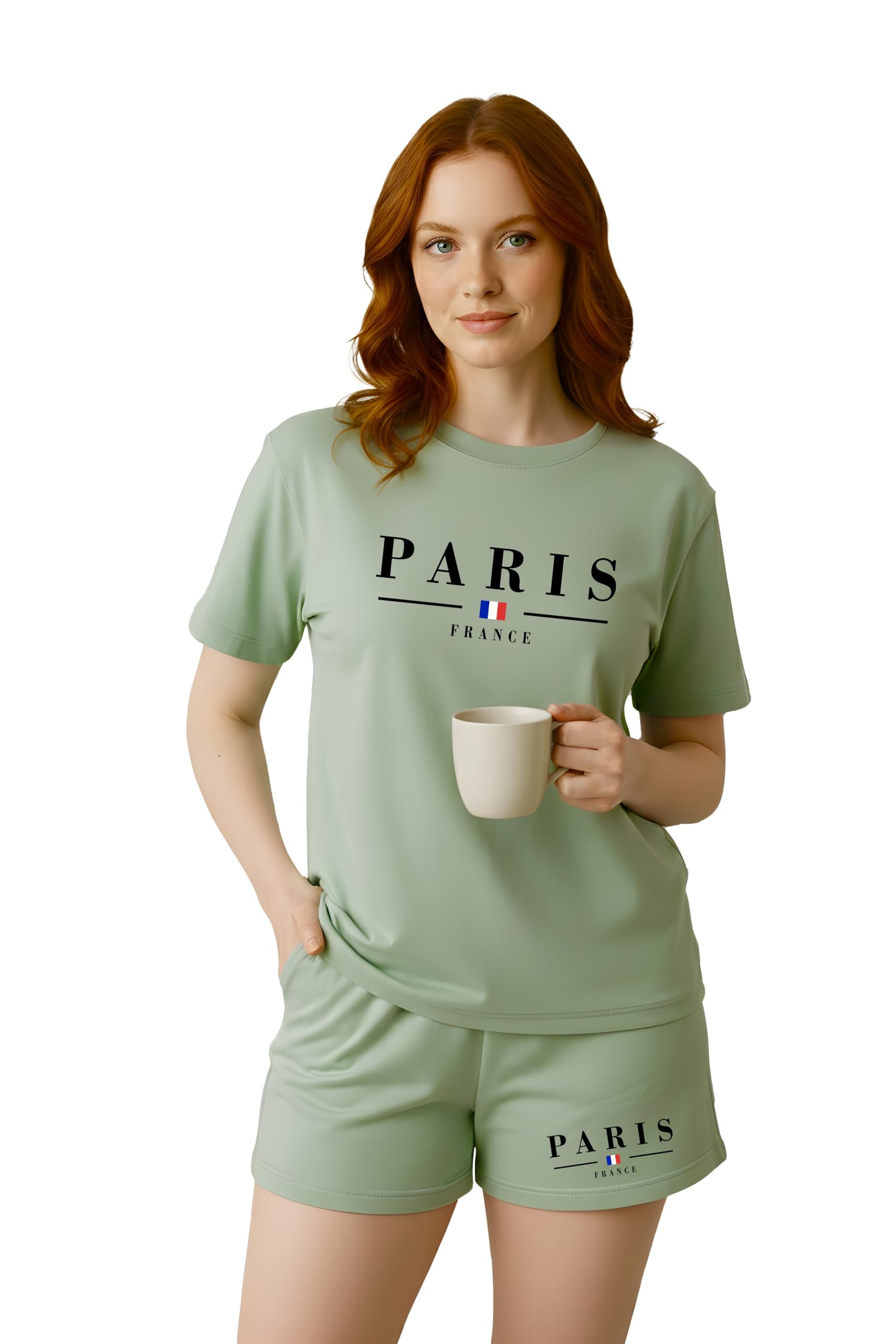 Women’s 100% Pure Cotton Short Sleeve Top & Shorts Set, Printed Night Suit Relaxed Fit Loungewear for Home & Sleepwear, Comfortable Nightdress Pajama Co-Ord Set T-Shirt & Short for Girls-picture-20