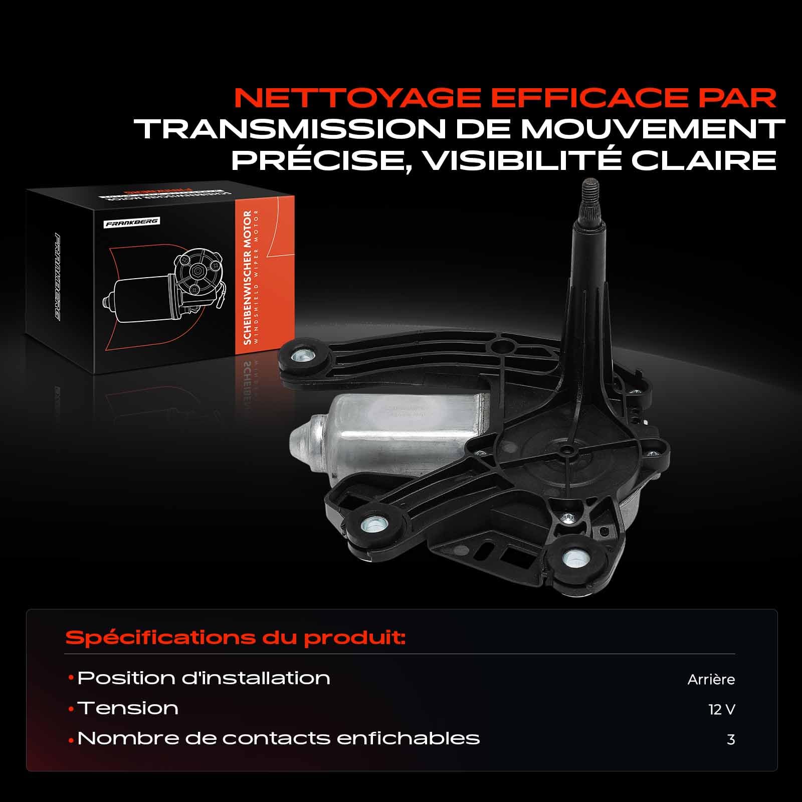 Frankberg Moteur d'Essuie-Glace 3-Pôles Arrière Remplacer# 9840123680