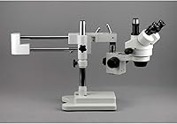 Vista 3 de AmScope SM-4TPZ-FRL-5M Microscopio digital profesional de zoom estéreo trinocular con control de enfoque simultáneo, oculares WH10x, aumento