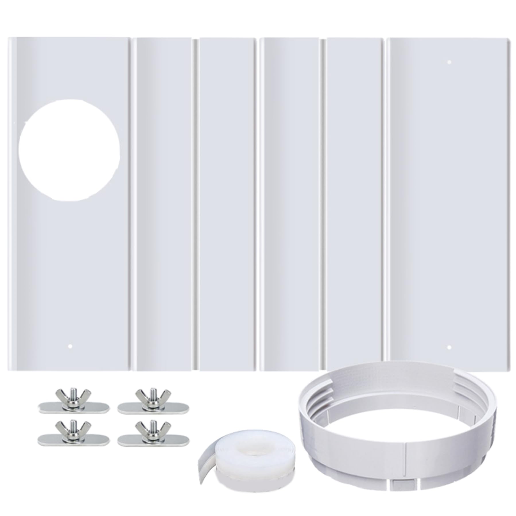 Kit de ventilación de Ventana de CA portátil, 4 Piezas, Ajustable, para Oficina de mangueras 5, 1/5, 9 | Fácil instalación sin herramientas, se adapta al estándar, ideal para uso doméstico