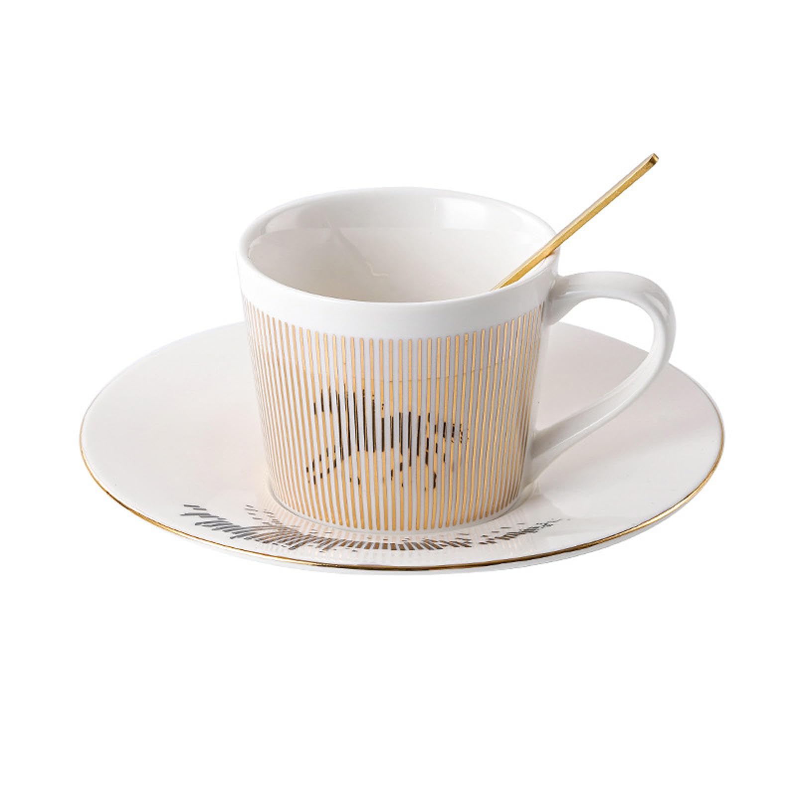 Ceramiczny kubek do kawy z dynamicznym refleksją o pojemności 250 ml, filiżanki do herbaty i spodki, prosty refleksyjny kubek do kawy i spodek, kreatywna sztuka dynamiczna fantom refleksja