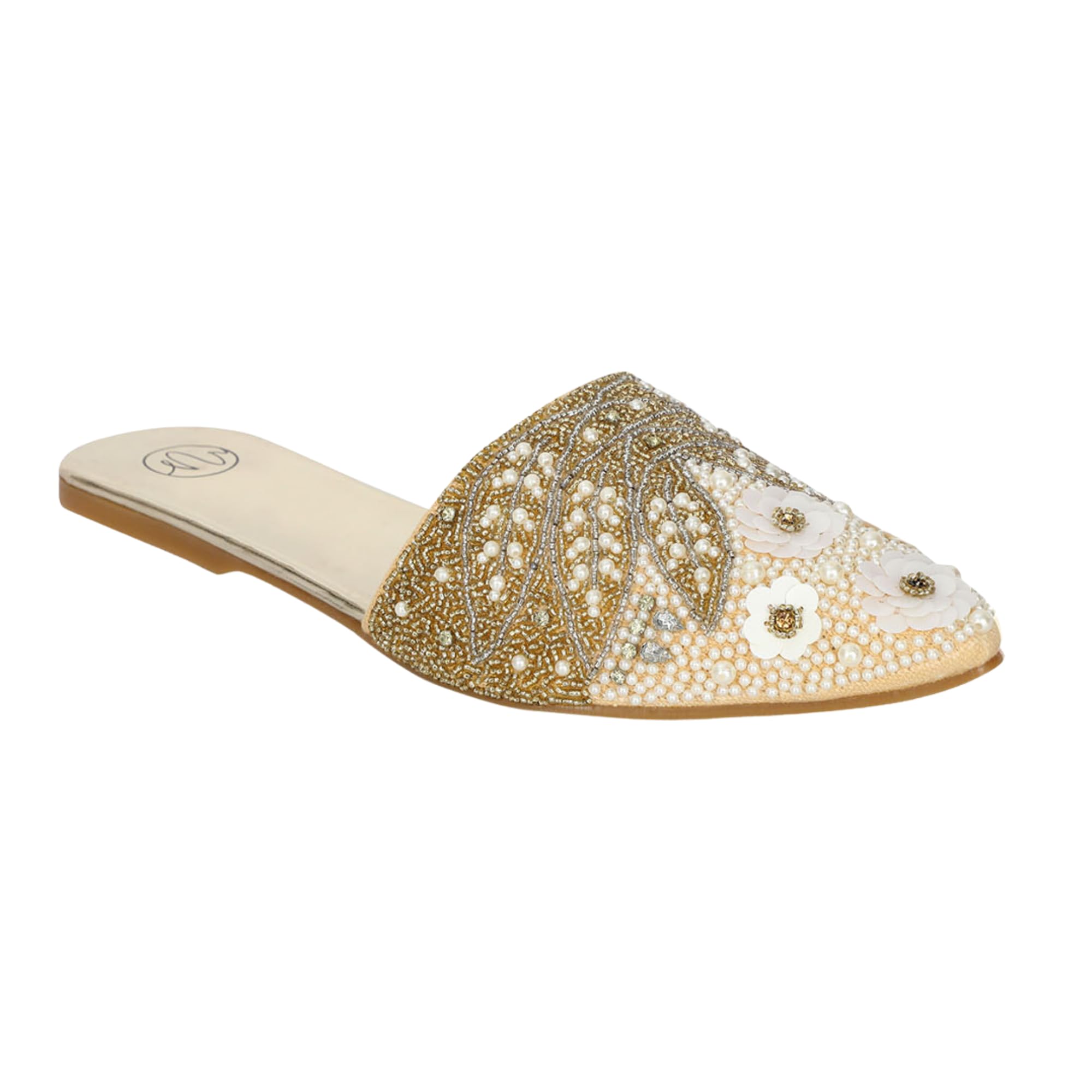 Women Ethnic Embellished Pointed Toe Mules |-image-12