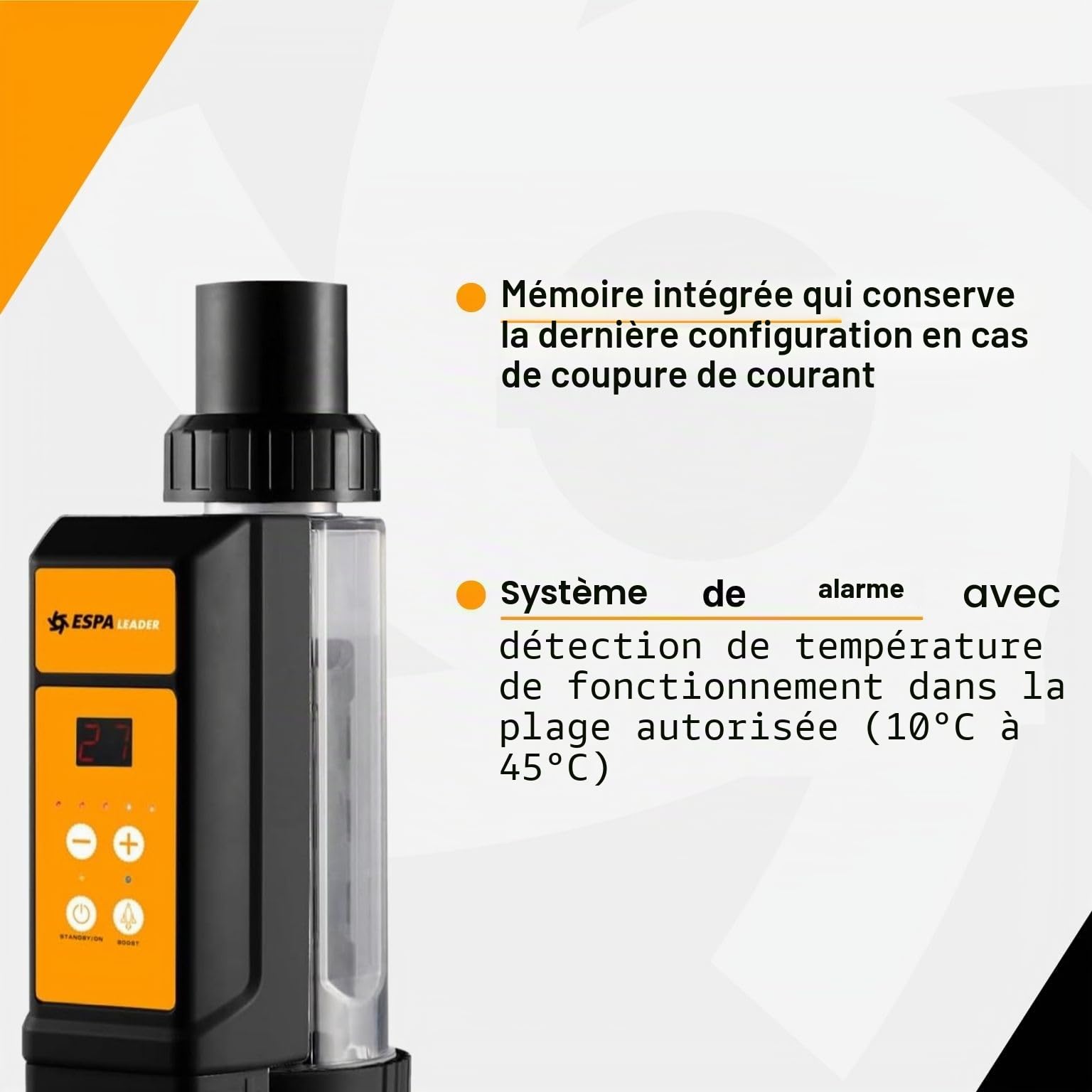ESPA LEADER Chlorateur salin 20 g doseur Chlore par électrolyse Saline | Pour piscines jusqu'à 85 m³, production de chlore 20 g/h, auto-nettoyage par inversion de polarité, fonction de mémoire