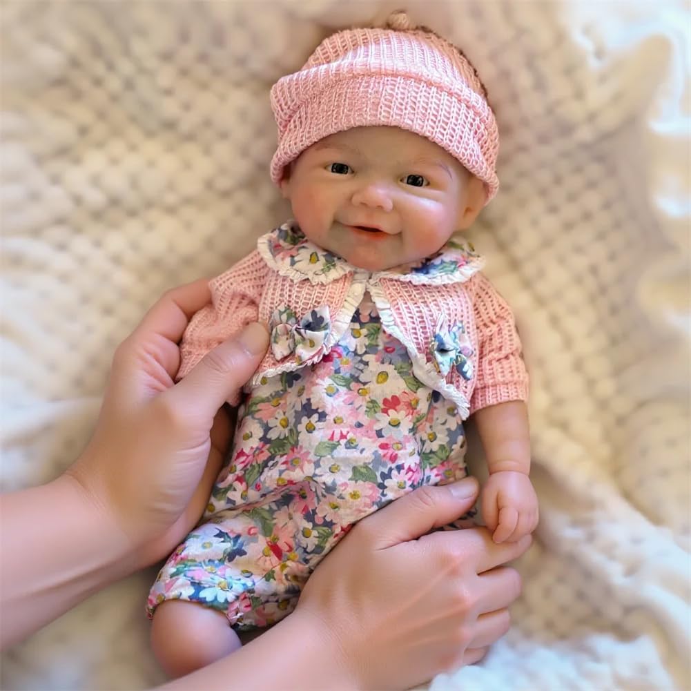 33cm Lifelike Vivienne Reborn Doll Full Body Platinum Soft Silicone Open Mouth Realistic Newborn Baby Doll for Kids
