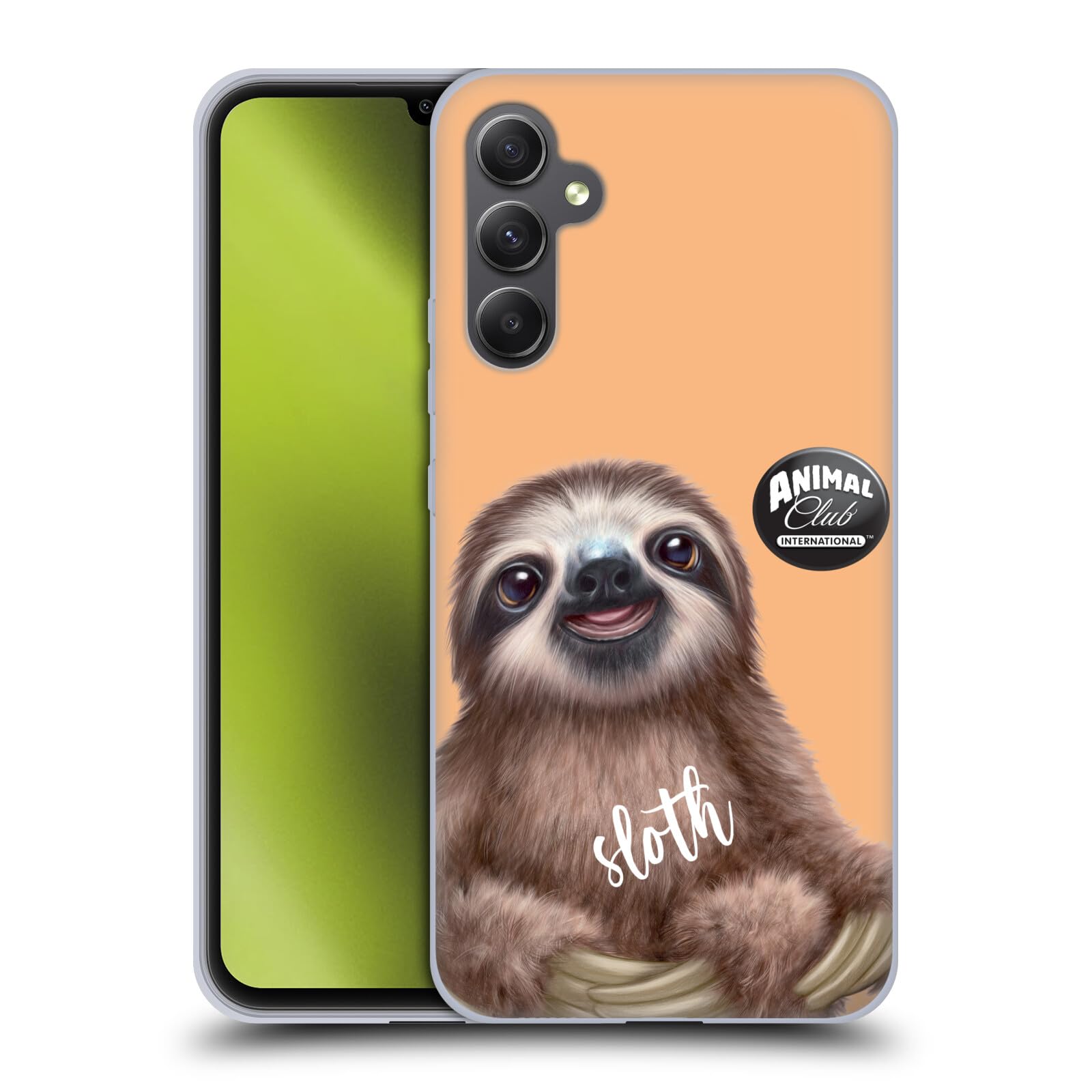 Head Case Designs Licenza Ufficiale Animal Club International Bradipo Facce Custodia in Gel [Protezione di Grado Militare] Compatibile con Samsung Galaxy A34 5G