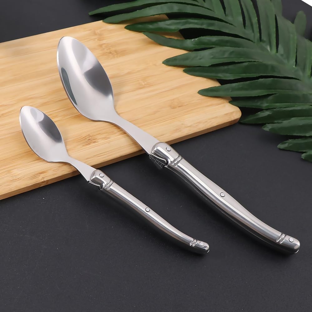 Posate Piegatura In Acciaio Inossidabile 420 e Argento 2 Set | Coltello da bistecca forchetta cucchiaio per hotel per uso domestico