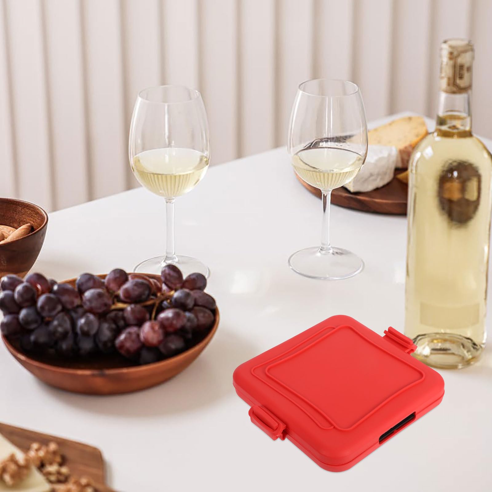 Prensa para Sándwiches de Silicona Roja para Microondas, Cocina y Desayuno