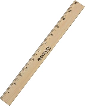 Westcott 05011 Beveled Edge Wooden Ruler, 12 Inch