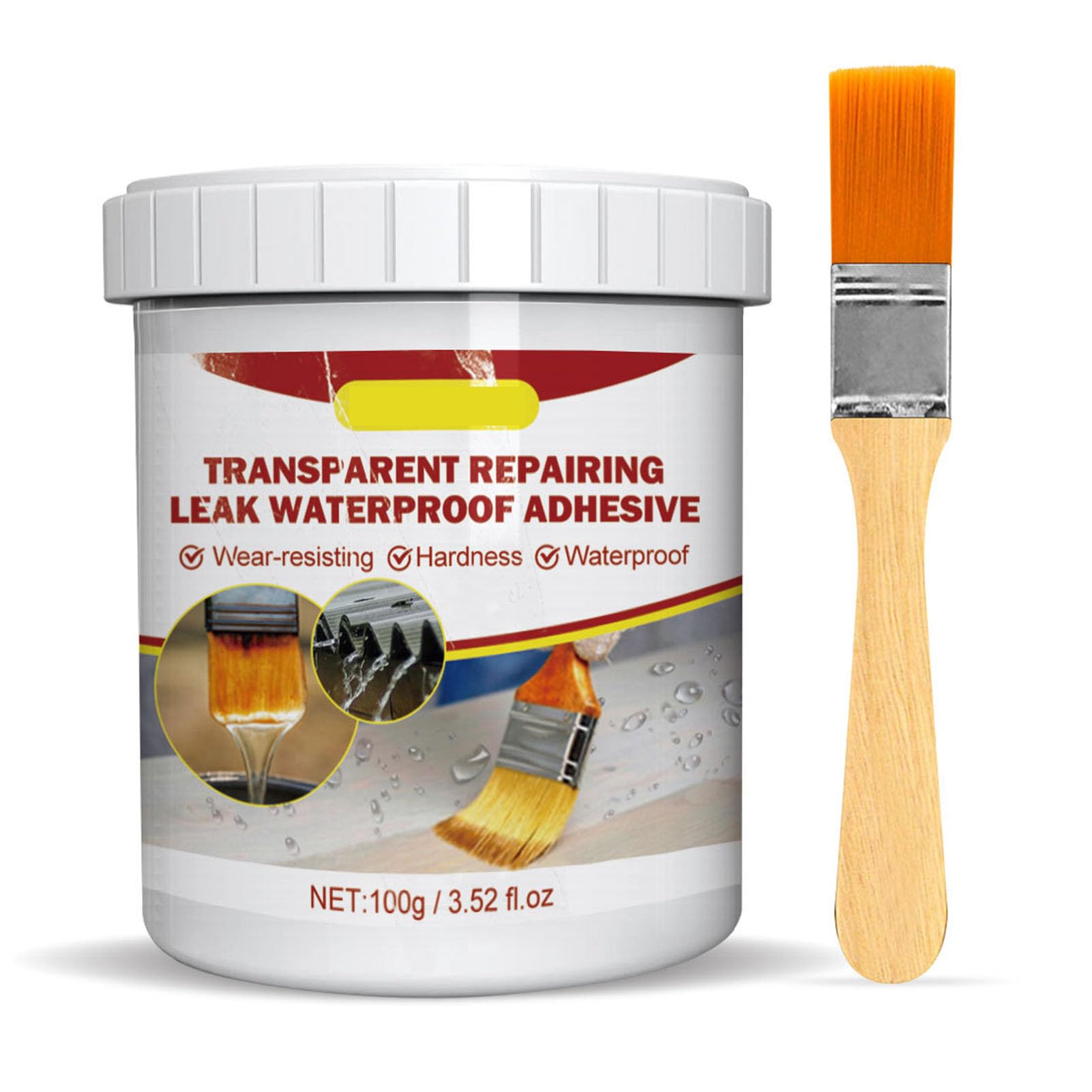 Waterproof Insulating Sealant, Transparent Waterproof Coating Agent Leak Proof Transparent Waterproof Adhesive Insulating Rebrushed Shiny Sealant for Floor