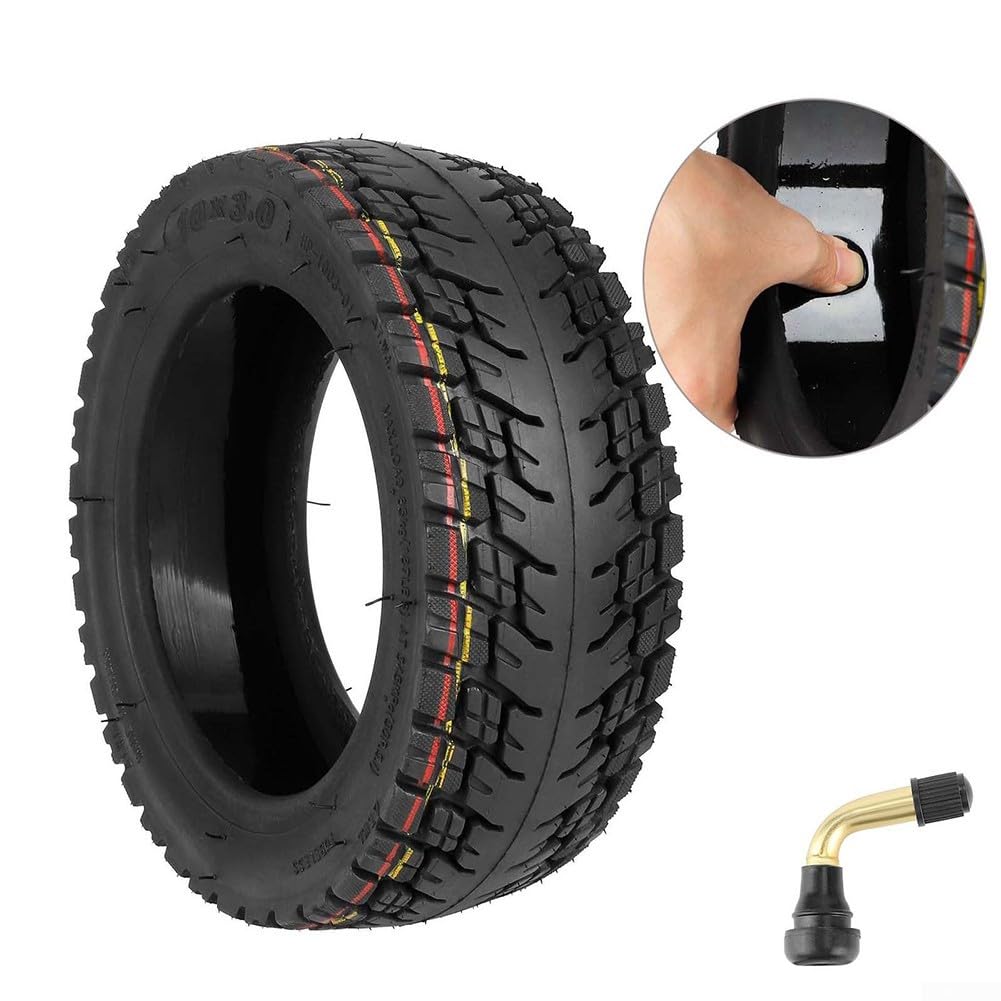 Neumático sin cámara de auto reparación 10x3.0 para scooter eléctrico, 255x80 80/65-6 neumático de repuesto de goma todoterreno con banda de agarre (neumático)