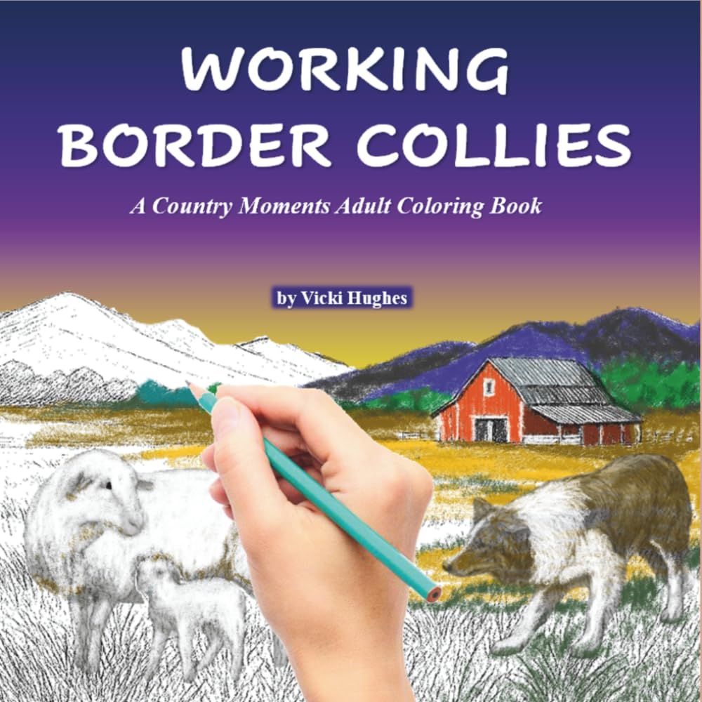 WORKING BORDER COLLIES: A Country Moments Adult Coloring Book