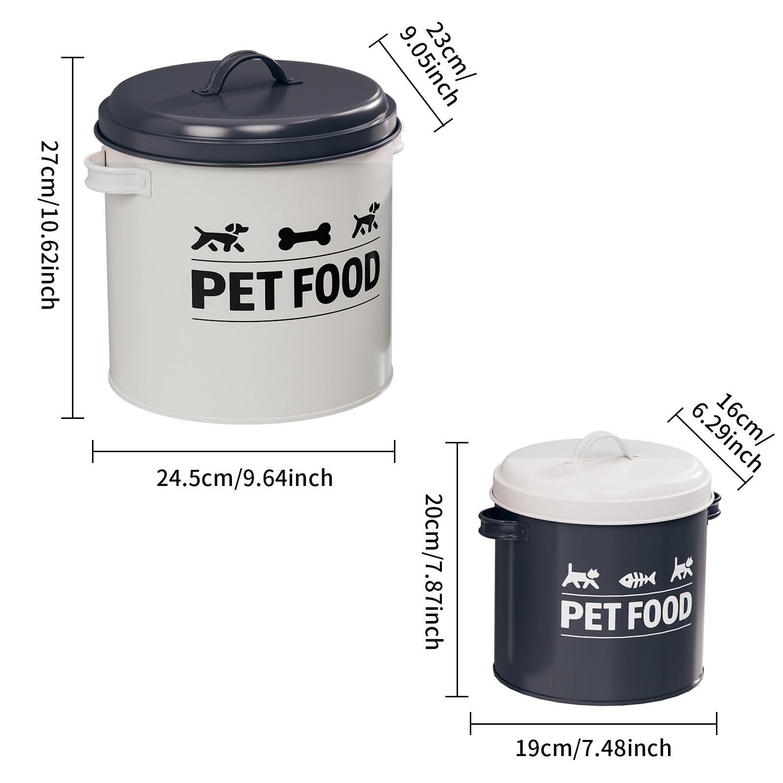 MagiDeal 2 Contenedores herméticos de Hierro para golosinas de Perros y Gatos, Ideales para almacenar Comida y Otros Alimentos de Mascotas