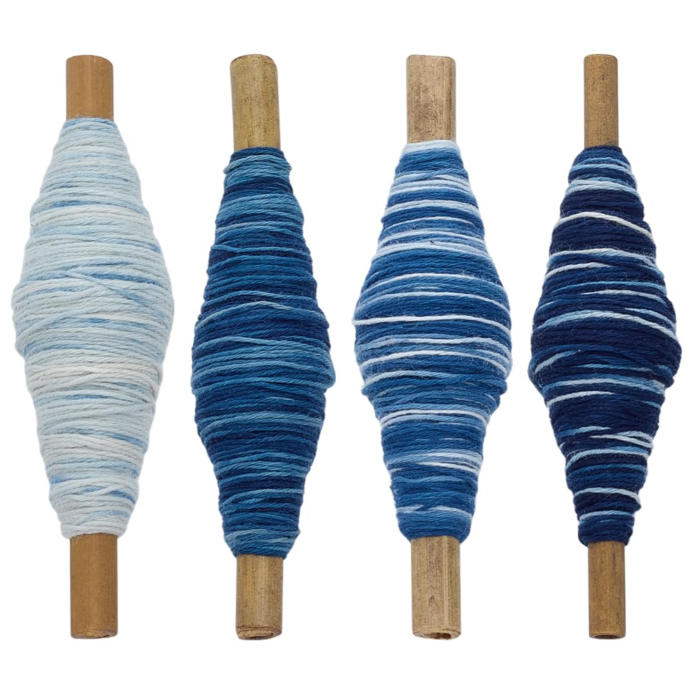 FREEBLOSS 4Pcs Sashiko Thread Skein 35 Yards*4 Colors Mixed Blue