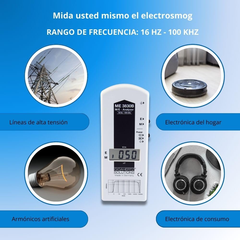 Gigahertz Solutions Juego de Medición de Electrosmog MK20 | Medidor de Baja Frecuencia y Radiofrecuencia (16 Hz - 100 KHz & 800 MHz - 2.7 GHz)