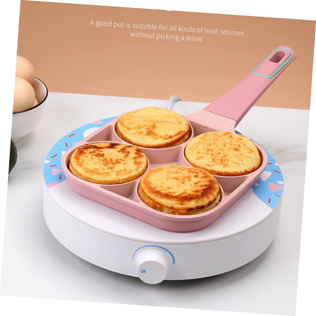 PRETYZOOM Nonstick Frying Pan Practical Cooker for Eggs Pancakes More Aluminium Alloy Cooking Pot Easy to Clean for Induction Cooktops