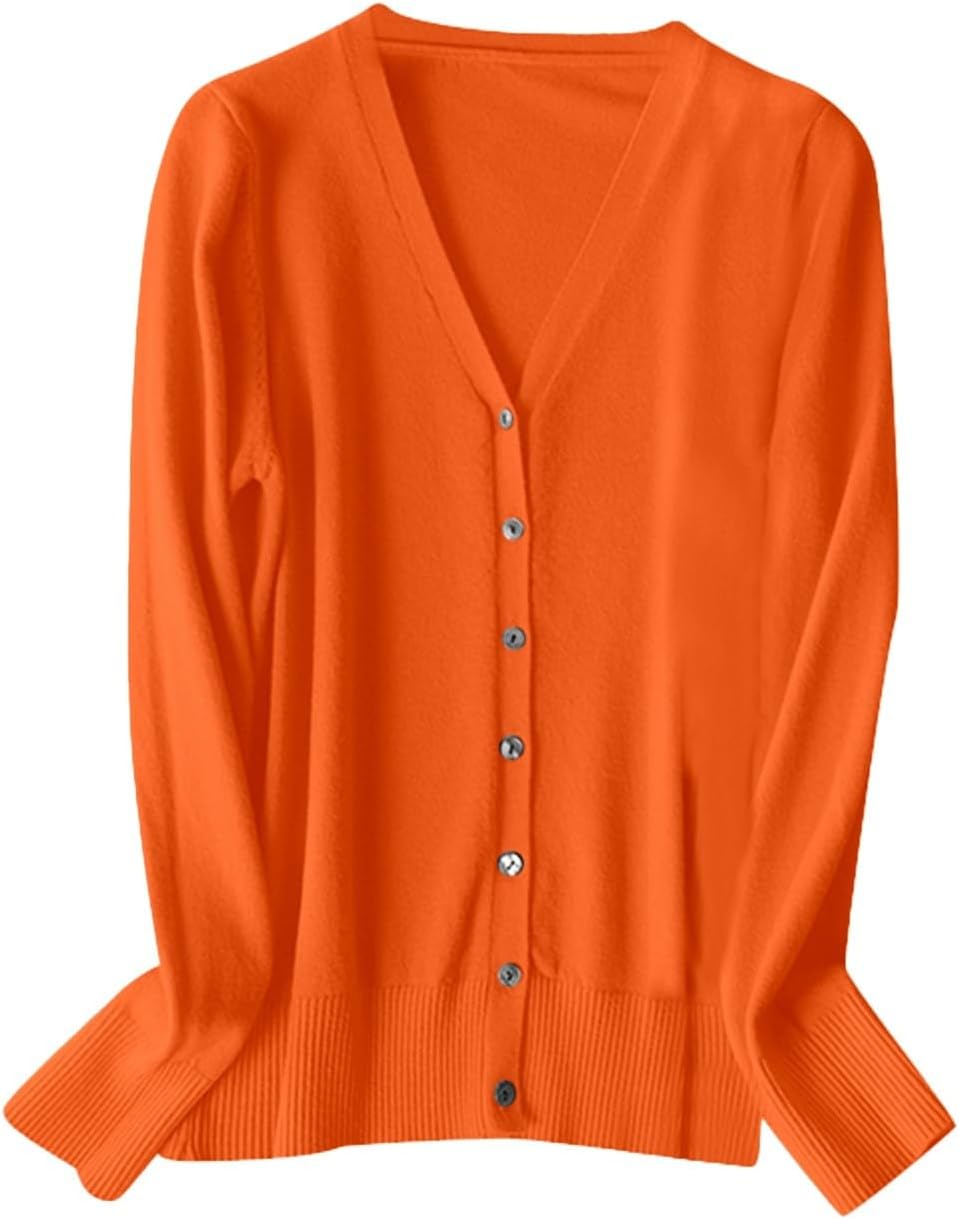 Cardigan Sweaters Women Casual Button Down Long Sleeve V Neck Open Front Sweater Winter Lightweight Jumper Cardigans