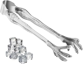 Eagle Claw Style Ice Tongs Bar Serving Tongs Cooking Tongs Stainless Steel Prevents Slipping for Pick up Sugar Ice Cubes Home Use (silver)