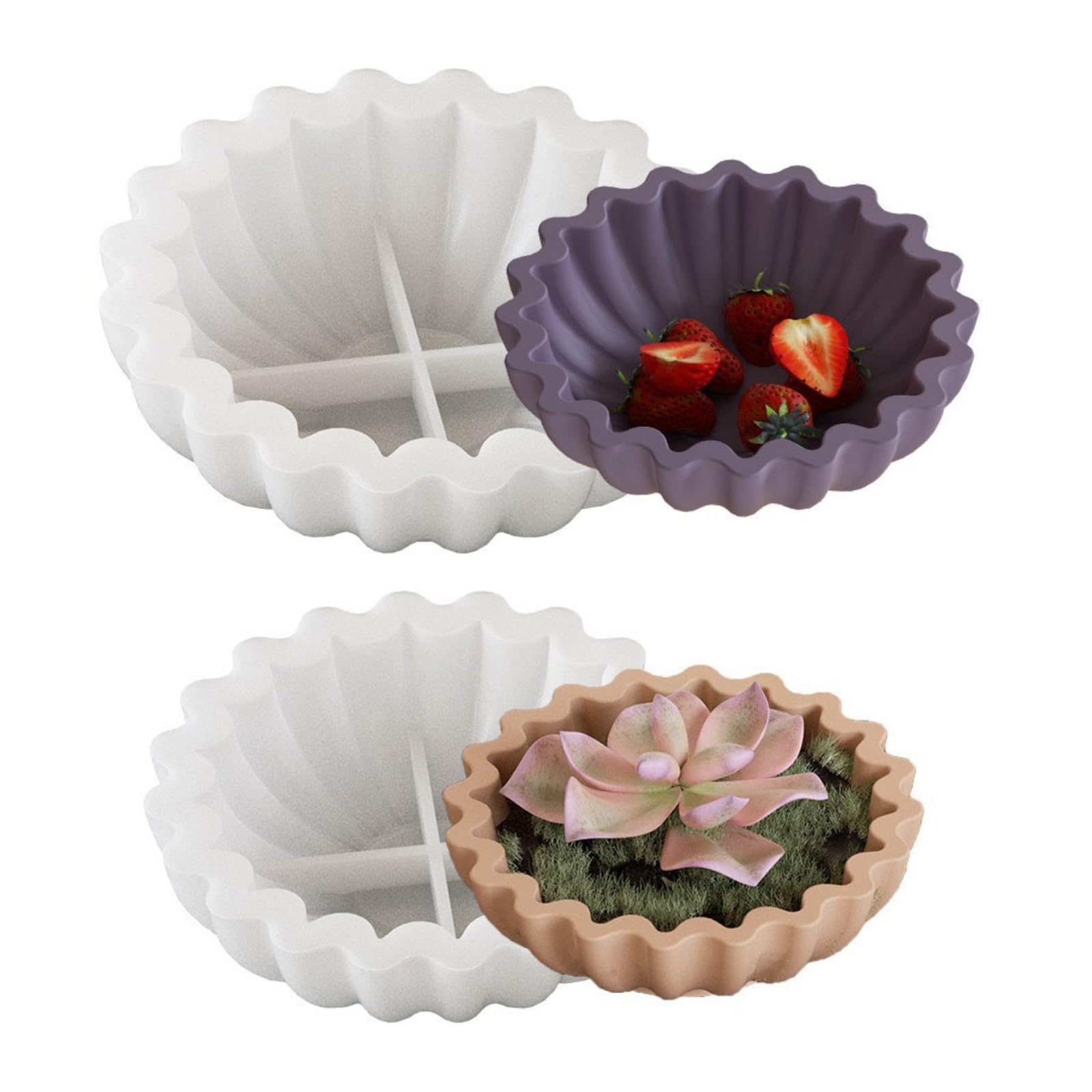 Flower Tray Resin Mold,Large Bowl Silicone Mould for Home Decor