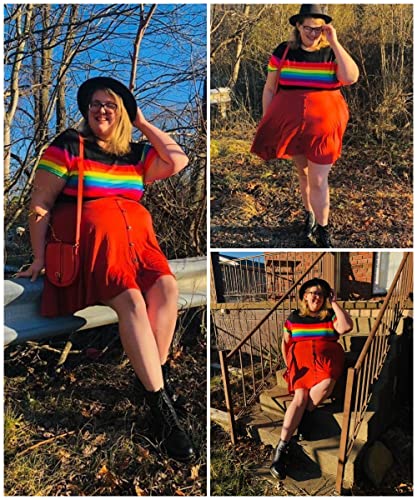 Image of CARCOS Plus Size Tops for Women Short Sleeve Summer Pullover Color Block Crewneck /V Neck Tee Tunic Loose Fit Tshirts XL-5XL