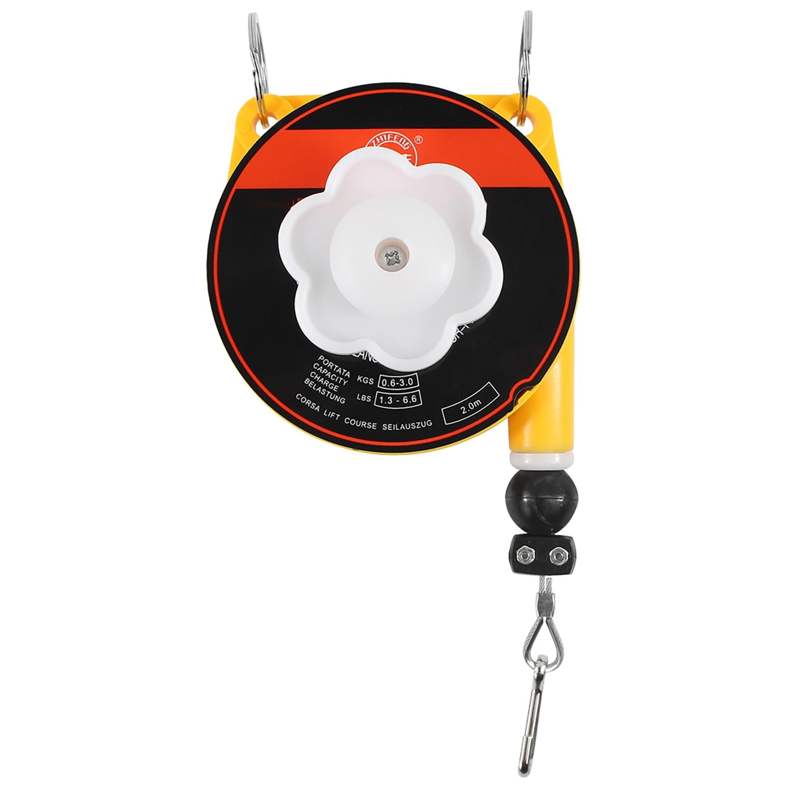 WEKONUMEX Retractable Spring Balancer, Spring Balancer Retractable 2m Hook Wire Tool Hanging Holder Assembly Line 0.5-3.0kg(0.6-3.0kg)