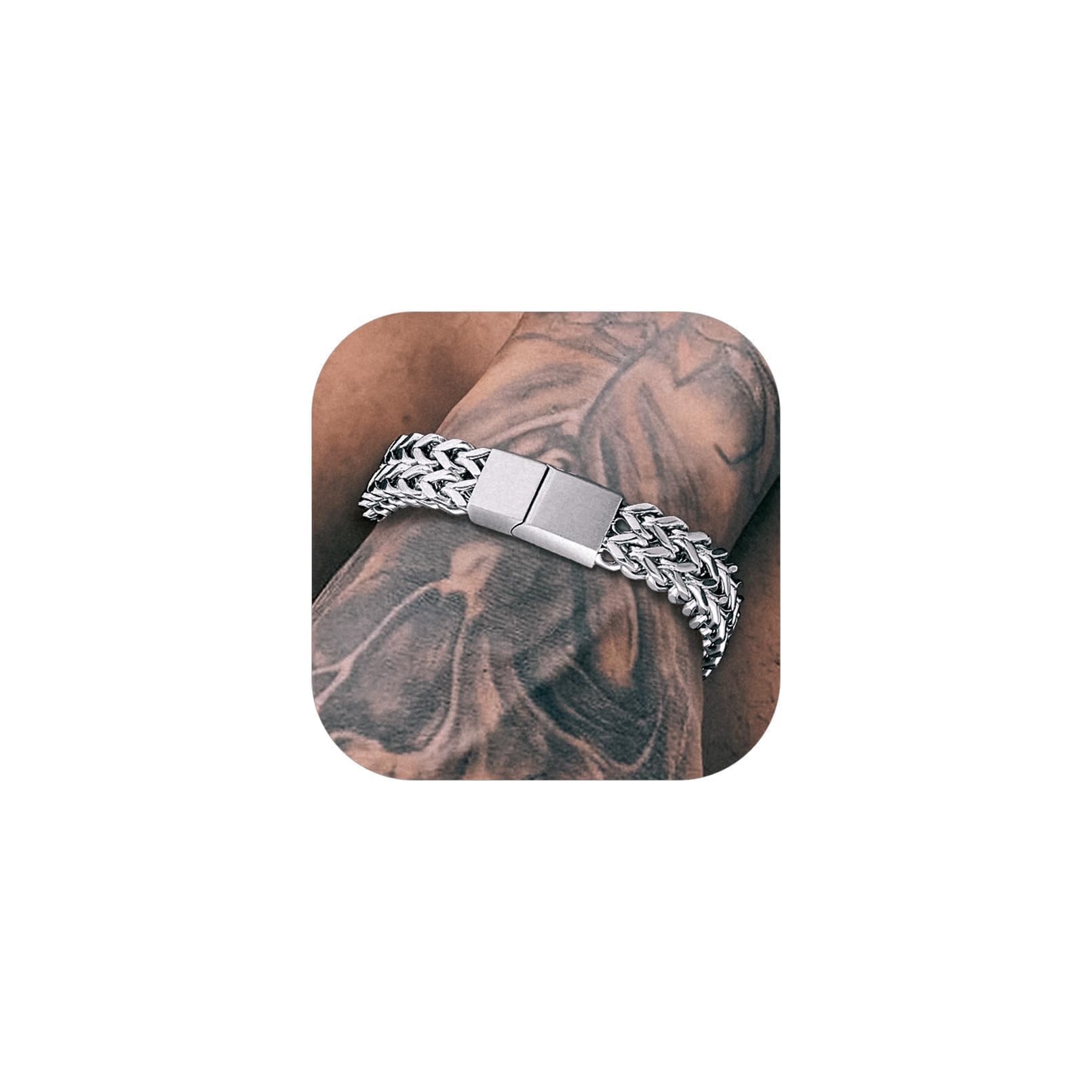 Richsteel Bracelets for Men 6mm 10mm 12mm Width Stainless Steel With Sturdy Clasp Franco Curb Chain Mens Bracelet