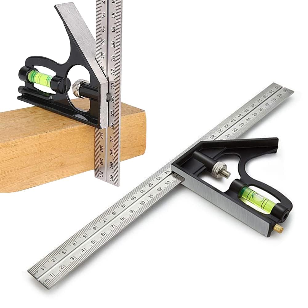 Stainless Steel 300mm Adjustable Engineers Combination Square Rule Right Angle Ruler Tool-image-33
